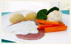 Corned Silverside with White Sauce