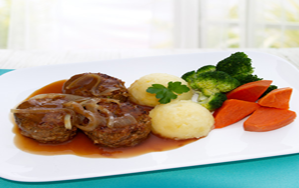 Homestyle Rissoles with Onion Gravy
